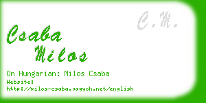 csaba milos business card